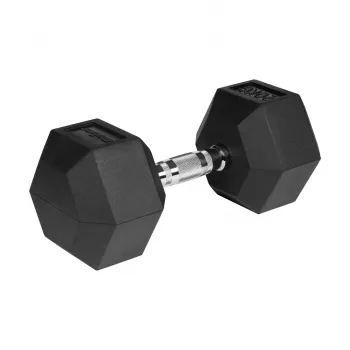 Gummierte Gusseisen-Hantel HEX 20 kg REBEL ACTIVE