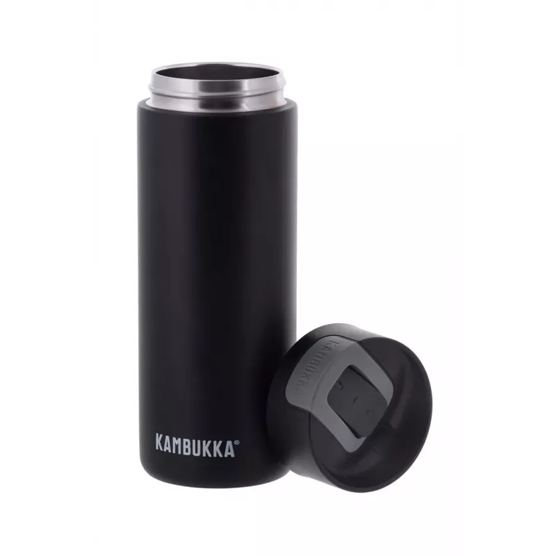 Vakuumflasche Kambukka Olympus 500 ml — 18/10 Edelstahl, vakuumisoliert, schwarz, rutschfester Boden
