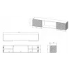 Cama RTV-Schrank LARA 183x35x37 weiß matt + weiß mantelpiece