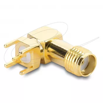 DELOCK Kabel-Adapter SMA Gold – Adapter mit SMA-auf-SMA-Buchsen, Goldausführung