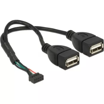 USB-Kabel DeLOCK 84933 USB 2.0 0,2 m 2 x USB A Schwarz