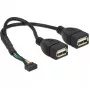 USB-Kabel DeLOCK 84933 USB 2.0 0,2 m 2 x USB A Schwarz