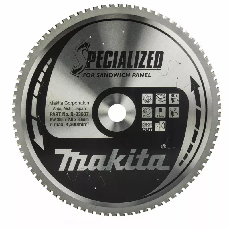 MAKITA KREISSÄGEBLATT 355x30x80Z SPEZIALISIERT FÜR SANDWICHPLATTEN