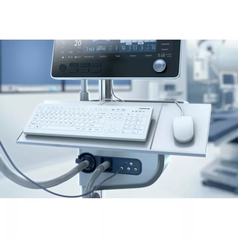 Contour Design Active Key Contour QuickClean Medizinische Tastatur IP68 Full-Size Kabelgebunden Weiß DE C8112
