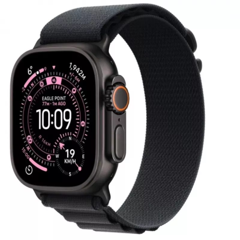 Smartwatch Apple Watch Ultra 3 GPS + Cellular 49mm Black Titanium Case mit Black Alpine Loop Large