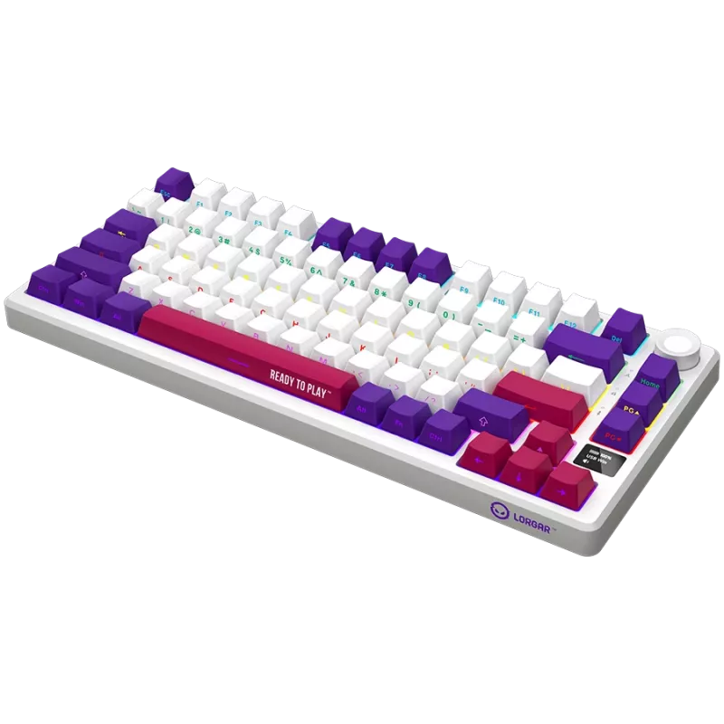 LORGAR KBP7075W, Kabellose 75% Mechanische Gaming-Tastatur Pro, Weiß, EN-Layout