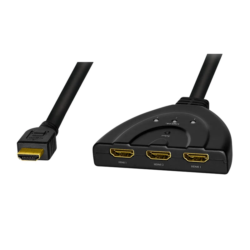 LogiLink - Video-/Audio-Splitter/Switch - 3 x HDMI - Desktop