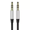 Baseus Yiven Audio-Kabel 3,5-mm-Klinkenstecker M30 1,5 m Silber + Schwarz