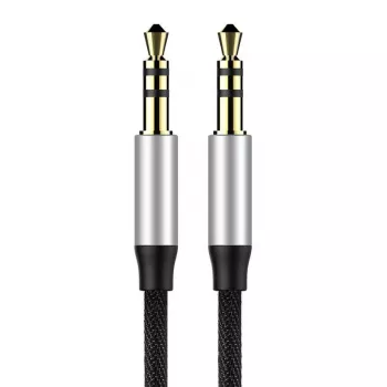 Baseus Yiven Audio-Kabel 3,5-mm-Klinkenstecker M30 1,5 m Silber + Schwarz