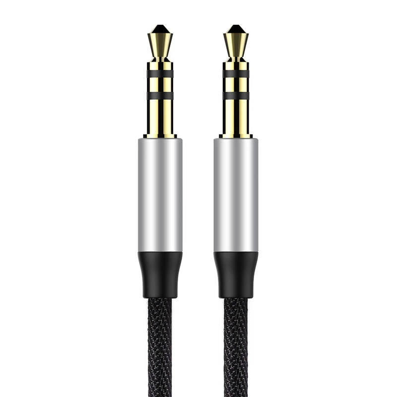 Baseus Yiven Audio-Kabel 3,5-mm-Klinkenstecker M30 1,5 m Silber + Schwarz