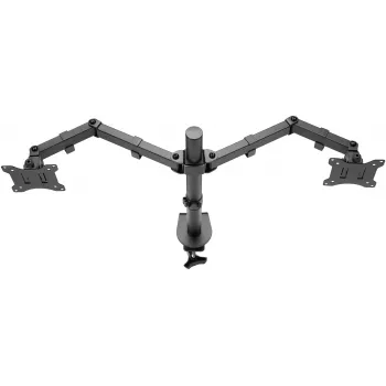 Goobay Monitorarm Dual Flex - 17-32 Zoll Bildschirm - Tischmontage VESA 75 und 100 mm - Drehbar, schwenkbar und neigbar - Höhenverstellbare Halterung - Maximale Traglast