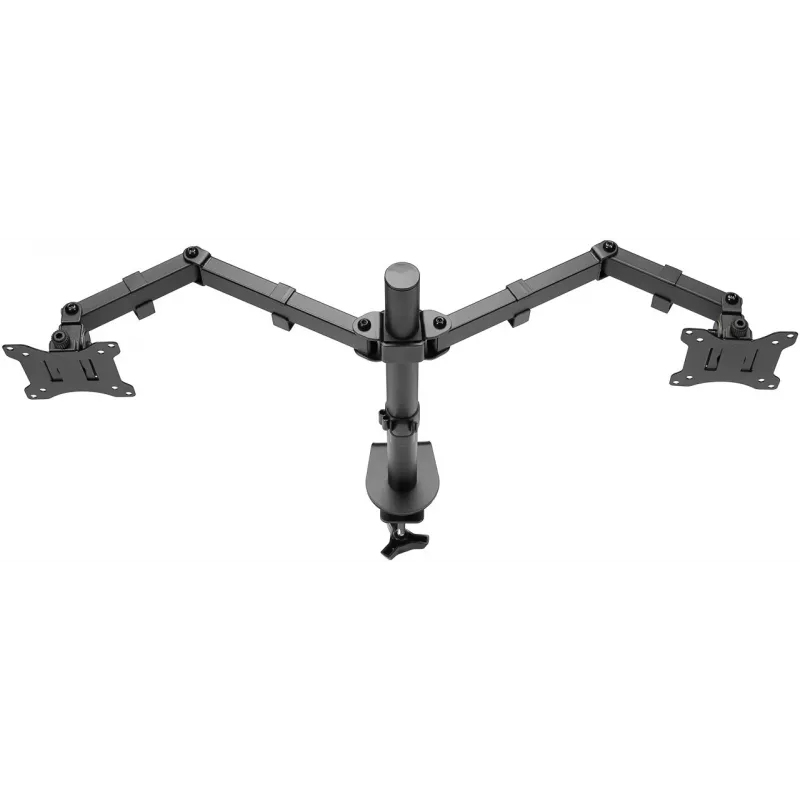 Goobay Monitorarm Dual Flex - 17-32 Zoll Bildschirm - Tischmontage VESA 75 und 100 mm - Drehbar, schwenkbar und neigbar - Höhenverstellbare Halterung - Maximale Traglast