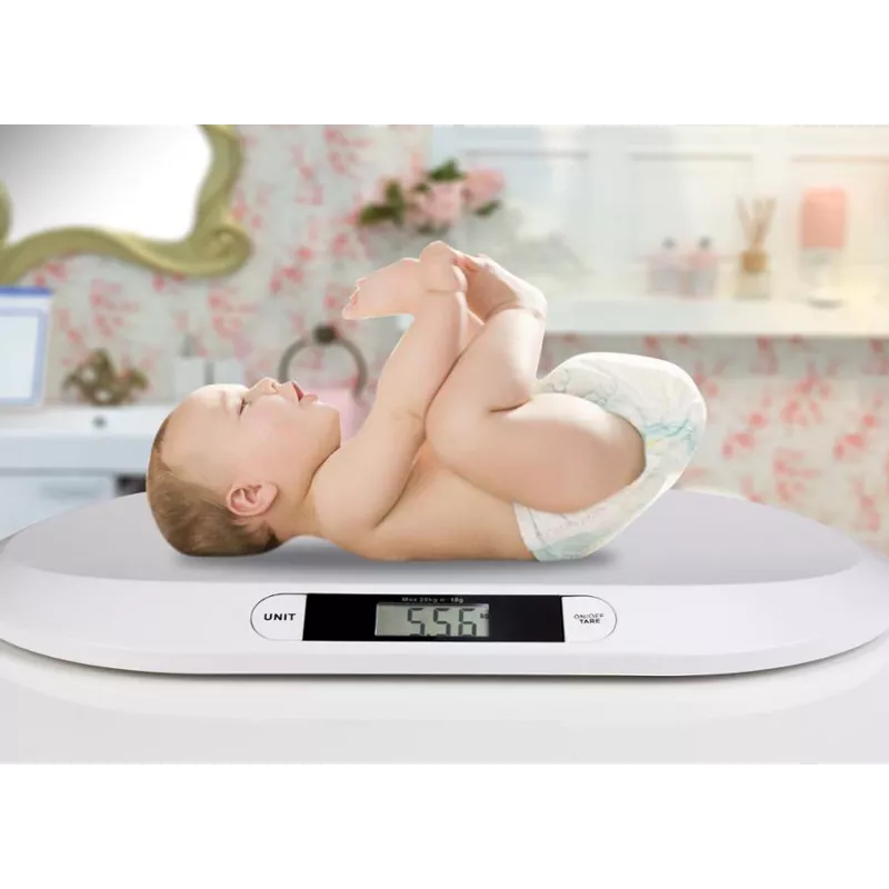 Elektronische Babywaage ESPERANZA EBS019 — Kapazität 0,03–20 kg, Teilung 0,01 kg, großes 60×25 mm LCD, weiß