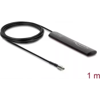 Externe LTE-Antenne DELOCK 90711 TS9-Stecker 1.5 dBi omnidirektional fest mit 1 m RG-174-Kabel zur klebenden Außenmontage, schwarz