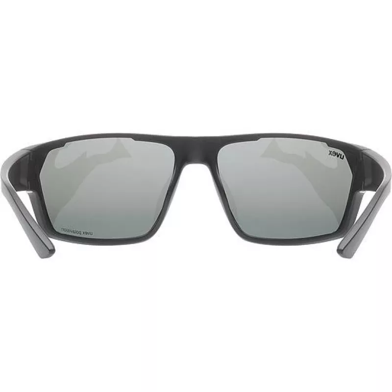 Polarisierte Sonnenbrille Uvex Sportstyle 233 P - Schwarz matt/Litemirror Silber