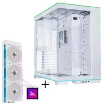 Lian Li O11 Dynamic EVO RGB PC-Enclosure Bundle + HydroShift II LCD-S 360TL AiO - Weiß