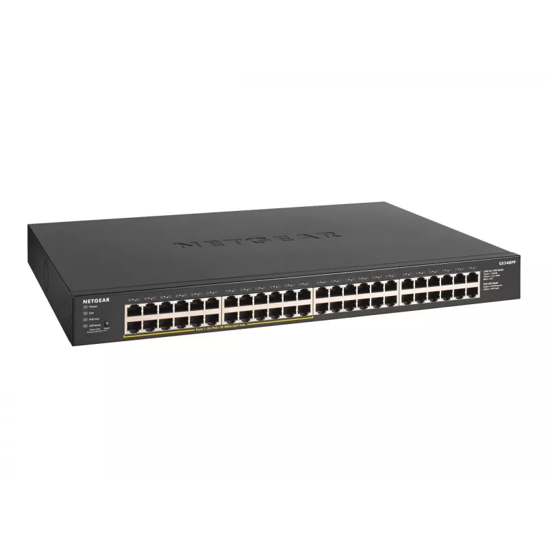NETGEAR GS348PP Unmanaged Gigabit Ethernet (10/100/1000) Power over Ethernet (PoE) Schwarz