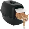 Haubenkatzentoilette Rotho Bailey Cat Schwarz 560×400×390 mm, Kohlefilter, Türklappe, Griff