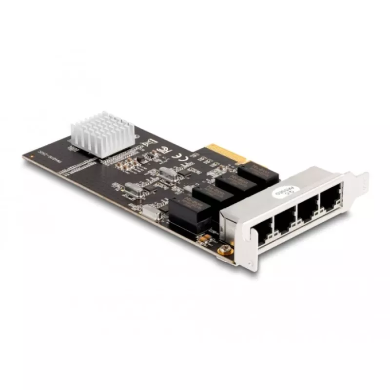 DeLOCK PCI Express x4 Karte 4 x RJ45 Gigabit LAN RTL8111 - PCIe - RJ-45 - PCIe 2.0 - Silber - PC - Windows 10 - Windows 11 - Windows 8.1 (88618)