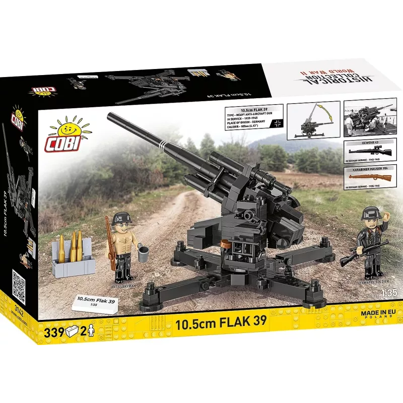 Konstruktionsset Cobi Blöcke 10,5 cm Flak 39 — 339 Teile