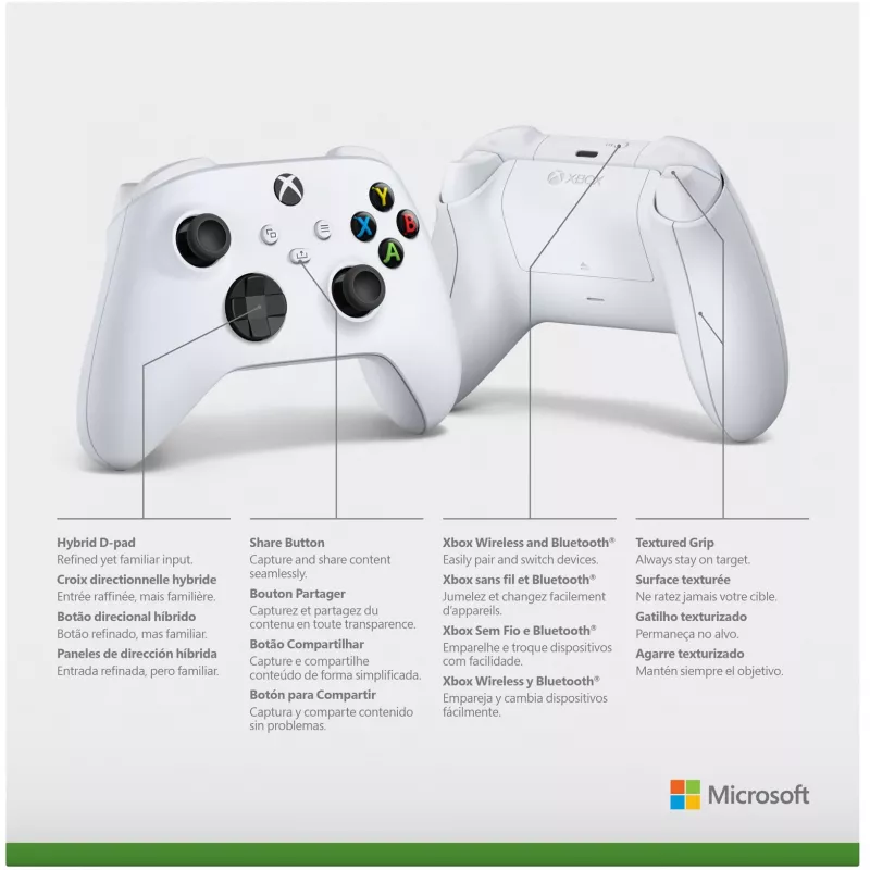 Microsoft Xbox Wireless Controller - Gamepad - Kabellos - Bluetooth - Robot White - für PC, Microsoft Xbox One, Android, Microsoft Xbox Series S, Microsoft Xbox Series X