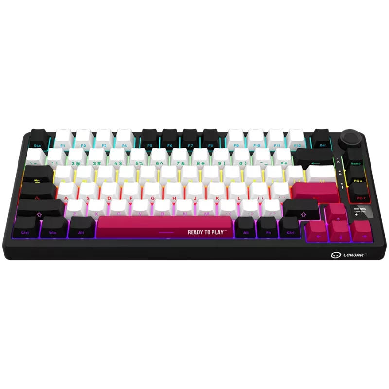 Mechanische Gaming-Tastatur LORGAR KBP7075W — kabellos, Schwarz, Red Switches, EN-Layout