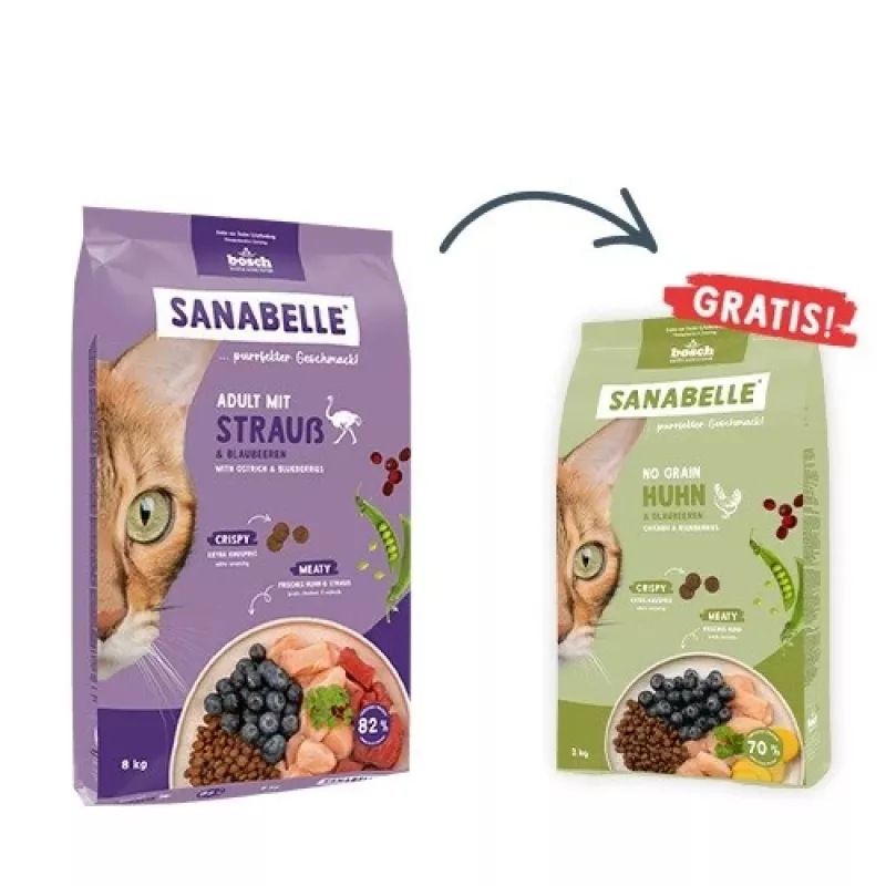 BOSCH Sanabelle Adult Ostrich & Blueberries - Trockenfutter für Katzen - 2kg