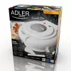 Waffeleisen Adler AD 3038 – einzelne runde Waffel, 1500 W, einstellbarer Thermostat, Antihaft-Platten, grau/weiß
