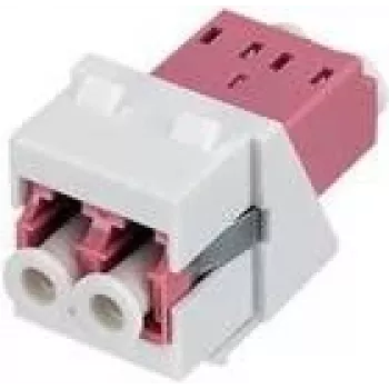 Rutenbeck Keystone Modul KMK-LC-D OM4 weiß — LC Duplex OM4 Glasfaser-Einsatz