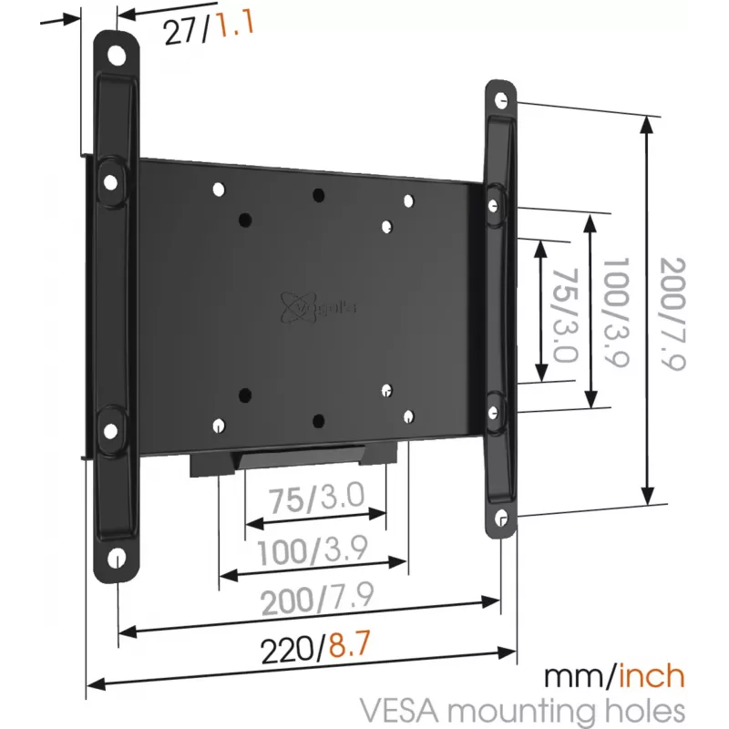 Vogels | Wandhalterung | MA2000-A1 | Fest | 26-40 Zoll | Maximale Belastbarkeit 30 kg | Schwarz