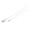 DIGITUS - Lightning-Kabel - Lightning (M) zu USB (M) - 1,0 m - Doppelisolierung - Weiß - Vergossen - für Apple iPad/iPhone/iPod (Lightning) (DB-600106-010-W)
