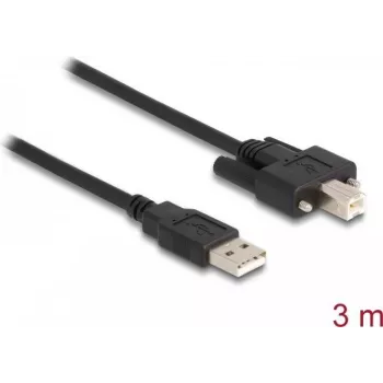 DeLOCK Kabel USB 2.0 Typ-A Stecker auf Typ-B Stecker mit Schrauben 3 m
