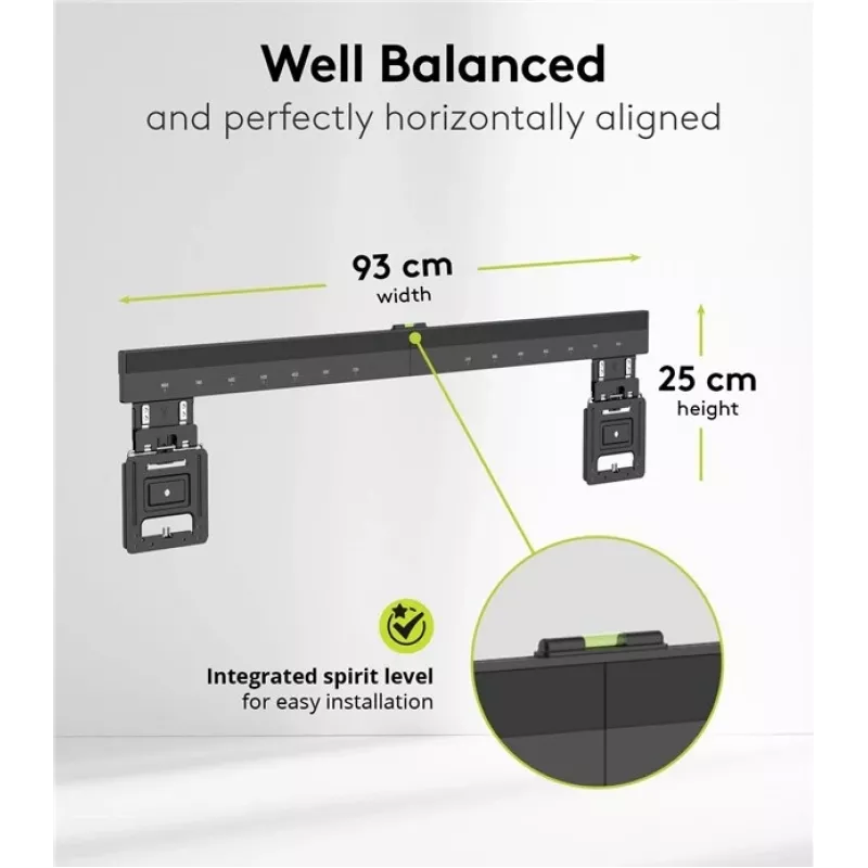 Feste TV-Wandhalterung WENTRONIC Goobay Ultraslim 70822 XL Schwarz für Flachbildschirme