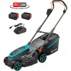 Akku-Rasenmäher PowerMax 37/36V P4A Ready-To-Use Set, 36 Volt (2x18V) (schwarz/grau, 2x Li-Ionen-Akku 4,0Ah, POWER FOR ALL ALLIANCE)