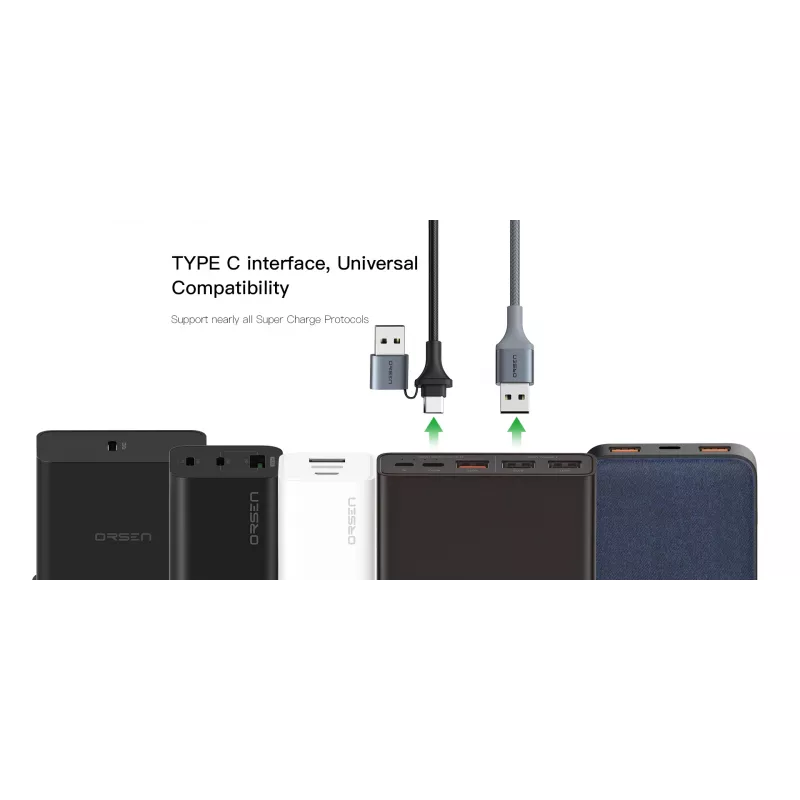 USB Type-C 2-in-1 Kabel Orsen S8, 5A, 1,5 m (Schnellladung/Daten)