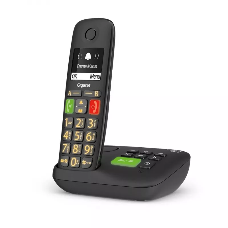 Gigaset E290A Analog-/DECT-Telefon mit Anruferkennung Schwarz