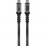 Goobay USB-C-Kabel mit geflochtener Ummantelung, USB4, 240 W, 40 Gbit/s, Power Delivery, 1,5 m (1,50 m, USB 4.0, 240 W), USB-Kabel