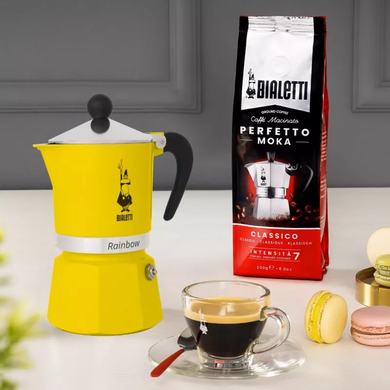 Moka pot Bialetti Rainbow Schwarz Gelb