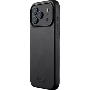 Mujjo Full Leather Case Hülle für iPhone 17 Pro Max schwarz