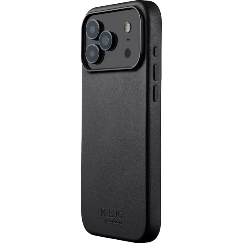 Mujjo Full Leather Case Hülle für iPhone 17 Pro Max schwarz