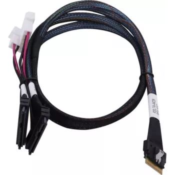 SAS-Kabel ADAPTEC Microchip Technology 2305500-R SlimSAS ×8 auf 2×2SFF-8639 U.2, 0,8 m, schwarz