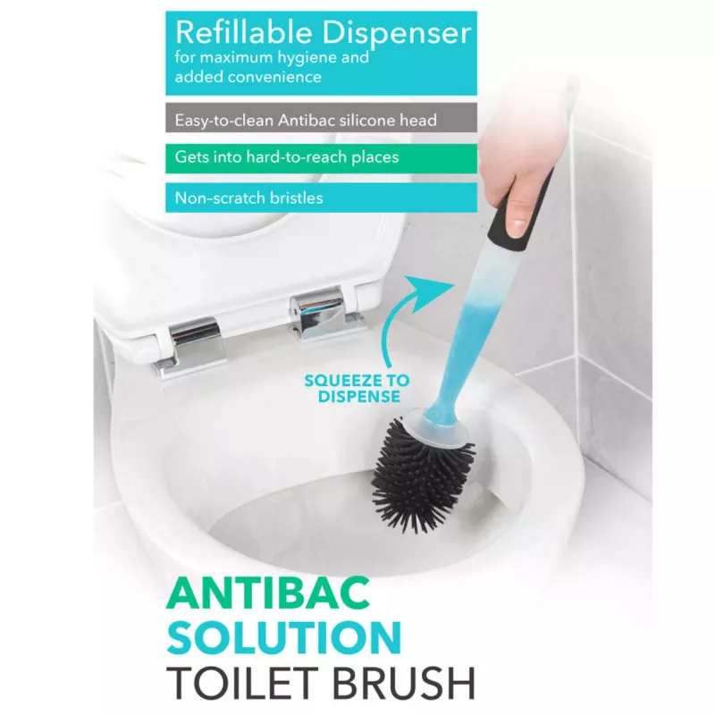 Toilettenbürste Beldray LA033996UFFEU7 Antibac Grau, antibakterielle Toilettenreinigungsbürste