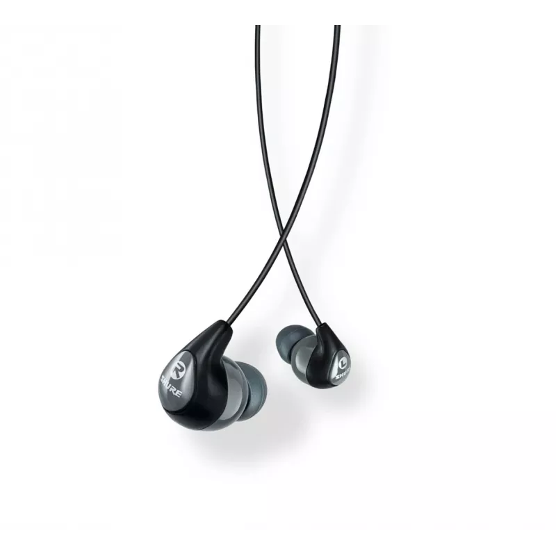 Shure SE112-GR Kabelgebundene In-Ear-Kopfhörer für Anrufe/Musik, Schwarz, Grau