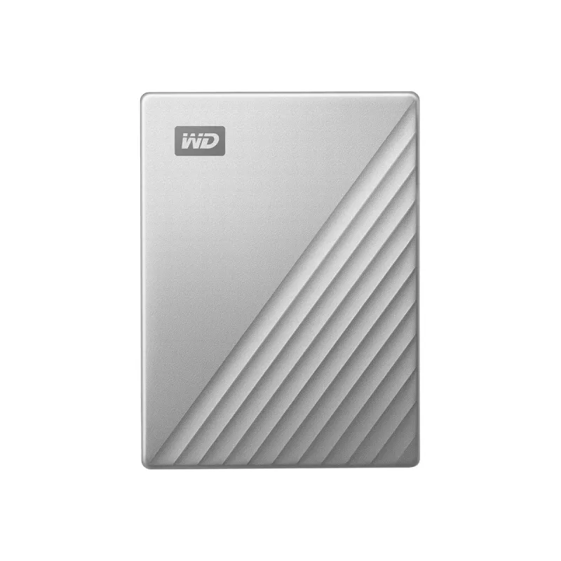 WD My Passport Ultra für Mac WDBKYJ0020BSL - Festplatte - verschlüsselt - 2 TB - extern (tragbar) - USB 3.0 (USB-C-Anschluss) - 256-Bit-AES - Silber