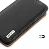 Dux Ducis Hivo Ledertasche mit Klappe, Naturleder-Brieftasche für Karten und Dokumente, Samsung Galaxy S22+ (S22 Plus), Schwarz