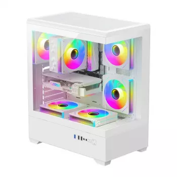 Computergehäuse DarkFlash C365 (weiß) mit 5 Lüftern