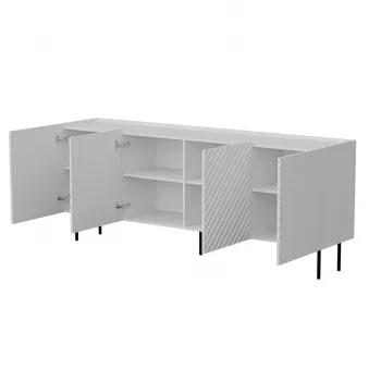 Kommode Cama LUCCA 4D, 200x40x80 cm, weiß, Spanplatte, 16 mm Rahmen
