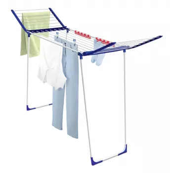 Wäscheständer Leifheit Pegasus 180 Maxx Winged — bodenstehender Wäscheständer, 18 m Trockenlänge, höhenverstellbar 1080–1280 mm, 550×1100×1280 mm, blau/weiß