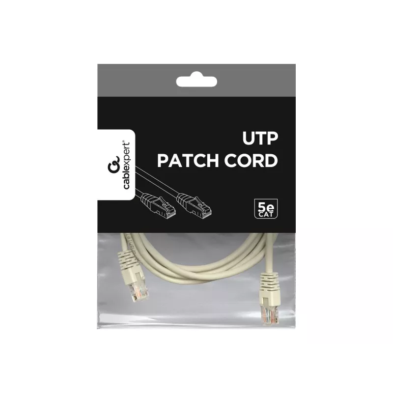 Gembird - Patchkabel - RJ-45 (M) zu RJ-45 (M) - 2 m - UTP - CAT 5e - Formteil - Grau