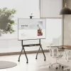TV-Ständer MACLEAN MC-114 B tragbarer Bodenständer für 55–100 Zoll Bildschirme, max. Belastung 120 kg, VESA 200x200–900x600, Höhe 115–152 cm, schwarz, Regal
